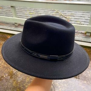 Pendleton Black 100% Wool Fedora Hat, Size Medium